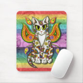 Rainbow Paisley Fairy Cat Fantasy Art Mousepad Muismat (Met muis)