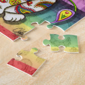 Rainbow Paisley Fairy Cat Fantasy Art Puzzle Legpuzzel (Zijkant)