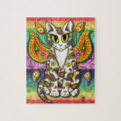 Rainbow Paisley Fairy Cat Fantasy Art Puzzle Legpuzzel (Verticaal)