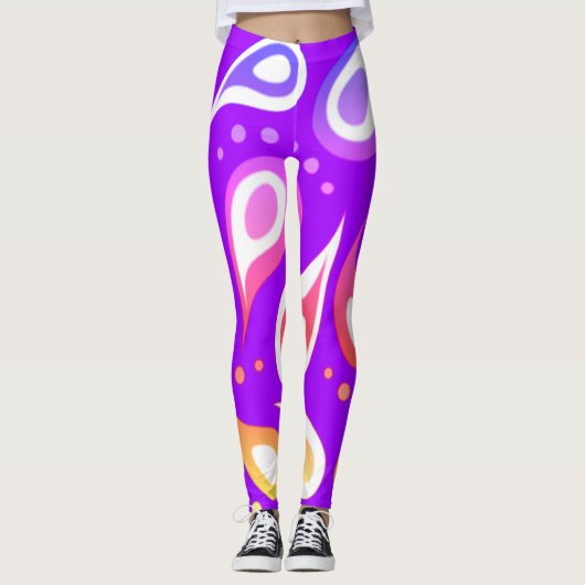 Rainbow Paisley Pattern Leggings (Voorkant)