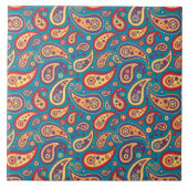 Rainbow Paisley Retro Pattern Tegeltje (Voorkant)