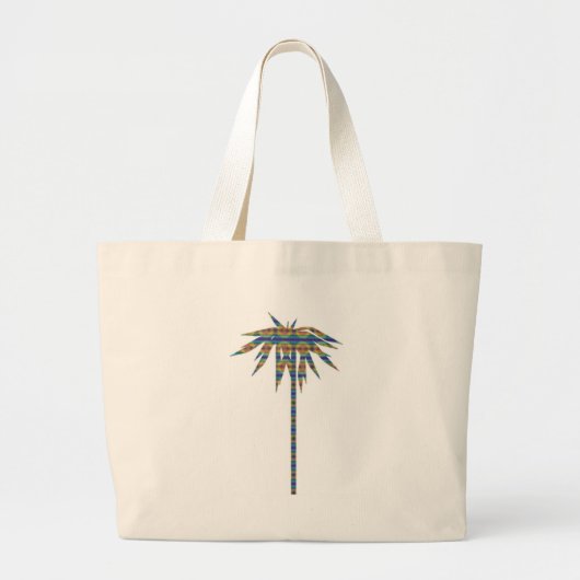 Rainbow Palm Bag Grote Tote Bag (Voorkant)