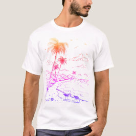 Rainbow Palm Trees en Sandpiper Beach Life T-Shir T-shirt