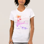 Rainbow Palm Trees en Sandpiper Beach Life T-shirt (Voorkant)