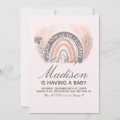 Rainbow Pampas Doodle Bohemen Baby shower Kaart (Voorkant)