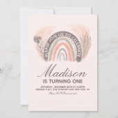 Rainbow Pampas Doodle Hand-Drawn Bohemian Birthday Kaart (Voorkant)