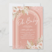 Rainbow Pampas Grass Girl Baby shower Kaart (Voorkant)