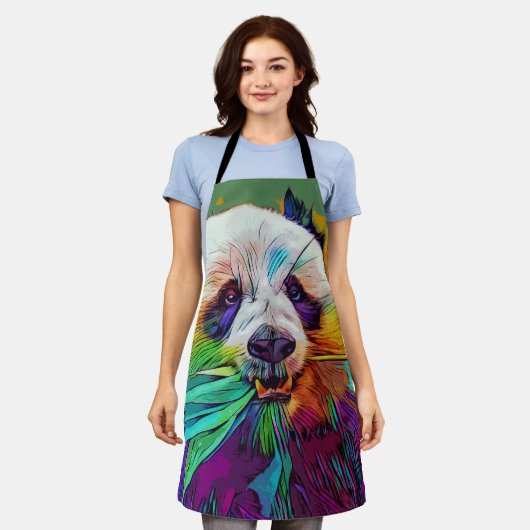 Rainbow panda All-Over Print Apron Schort (Gedragen)
