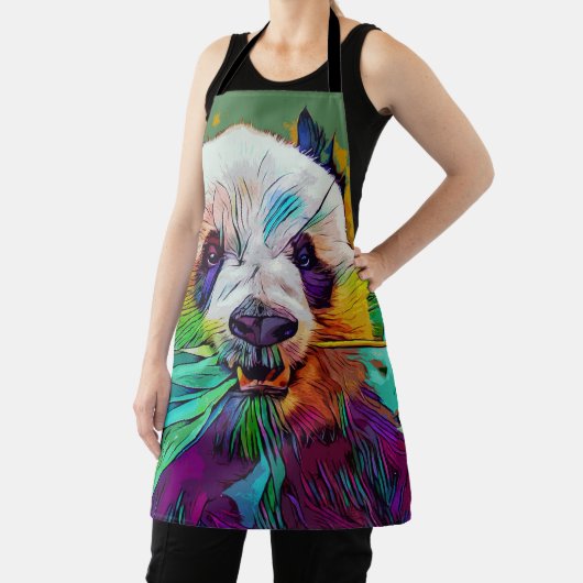 Rainbow panda All-Over Print Apron Schort (Insitu)