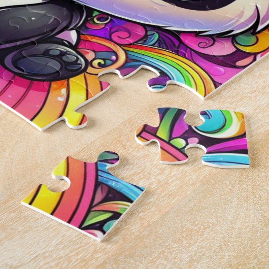 Rainbow Panda puzzel Legpuzzel (Zijkant)