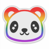 Rainbow Panda Sticker (Voorkant)