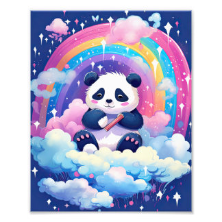 Rainbow Pandas Foto Afdruk