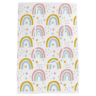 Rainbow Paper Gift Bag voor Birthday, Baby shower Medium Cadeauzakje