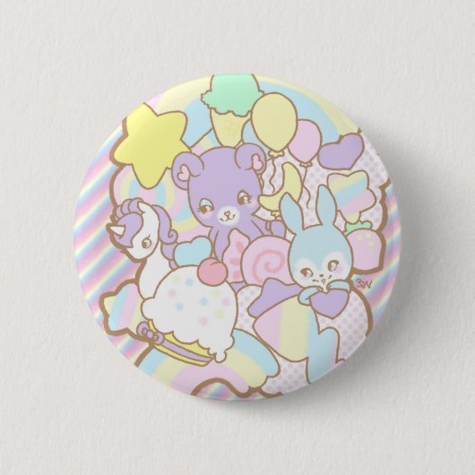 Rainbow Parade Pin Ronde Button 5,7 Cm (Voorkant)