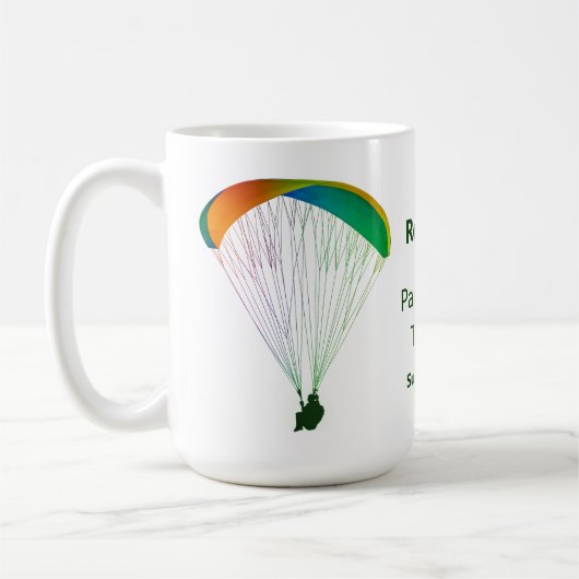 Rainbow Paraglider Graphic Souvenir met Jouw tekst Koffiemok (Links)