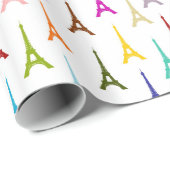 Rainbow Paris Eiffeltoren patroon Cadeaupapier (Rol Hoek)