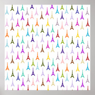 Rainbow Paris Eiffeltoren patroon Poster