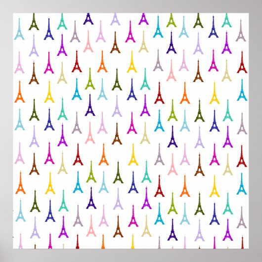 Rainbow Paris Eiffeltoren patroon Poster (Voorkant)
