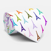 Rainbow Paris Eiffeltoren patroon Stropdas (Opgerold)