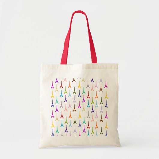 Rainbow Paris Eiffeltoren patroon Tote Bag (Voorkant)