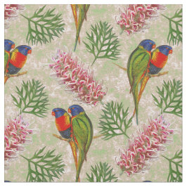 Rainbow Parrot Floral Stof