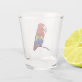 Rainbow Parrot Macaw Shot Glass Shot Glas (Achterkant)