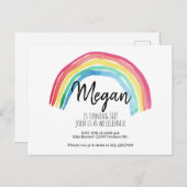 RAINBOW PARTIJ, WATERVERF RAINBOW BIRTHDAY, EENVOU BRIEFKAART (Voorkant / Achterkant)