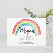 RAINBOW PARTIJ, WATERVERF RAINBOW BIRTHDAY, EENVOU KAART (Staand voorkant)
