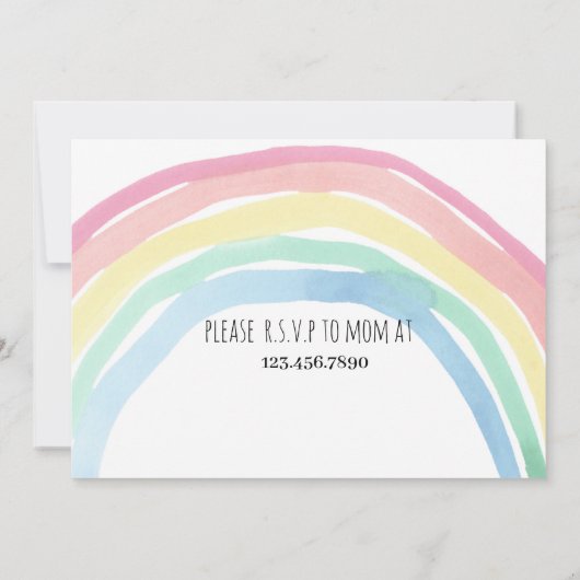 RAINBOW PARTIJ, WATERVERF RAINBOW BIRTHDAY, EENVOU KAART (Achterkant)