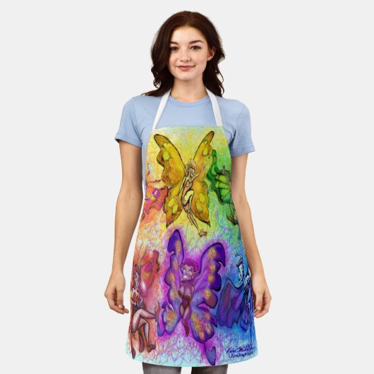 Rainbow Party Apron Schort (Gedragen)