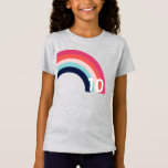 Rainbow Party gepersonaliseerd leeftijd roze blauw T-shirt<br><div class="desc">Uw verjaardagsfeestje zal dol zijn op dit aangepaste kind met een regenboog in blauw,  roze en koraal en blauwgroen. Leeftijd is aanpasbaar. Onderdeel van een collectie voor Parcel Studios.</div>