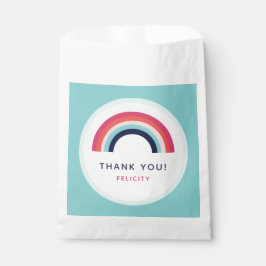 Rainbow Party Gepersonaliseerde naam Age Pink Blue Bedankzakje