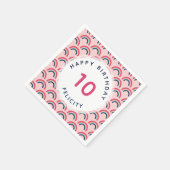 Rainbow Party Gepersonaliseerde naam Age Pink Blue Servet (Hoek)