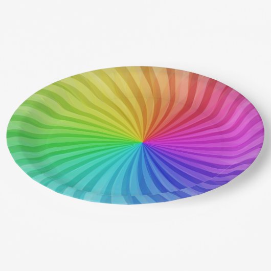 Rainbow party papier borden. papieren bordje (Gekanteld)