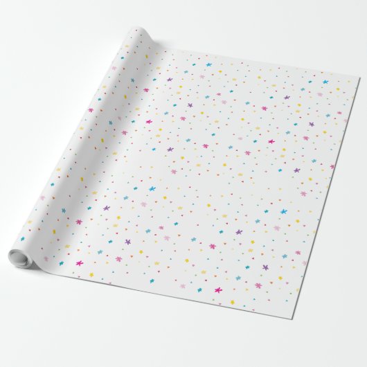 RAINBOW PARTY PATTERN heldere, kleurrijke moderne Cadeaupapier (Uitgerold)