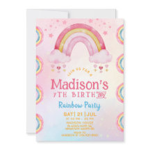 Rainbow Party Uitnodiging voor verjaardag