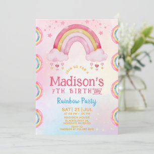 Rainbow Party Uitnodiging voor verjaardag