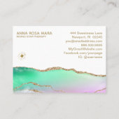 *~* Rainbow Pastel Agate Gold Glitter Veins Star Visitekaartje (Achterkant)