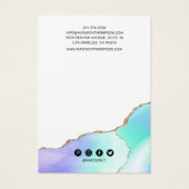 Rainbow Pastel Agate Hair Clip Display Visitekaartje (Achterkant)