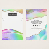 Rainbow Pastel Agate Jewelry Ketting Display Visitekaartje (Voorkant /achterkant)