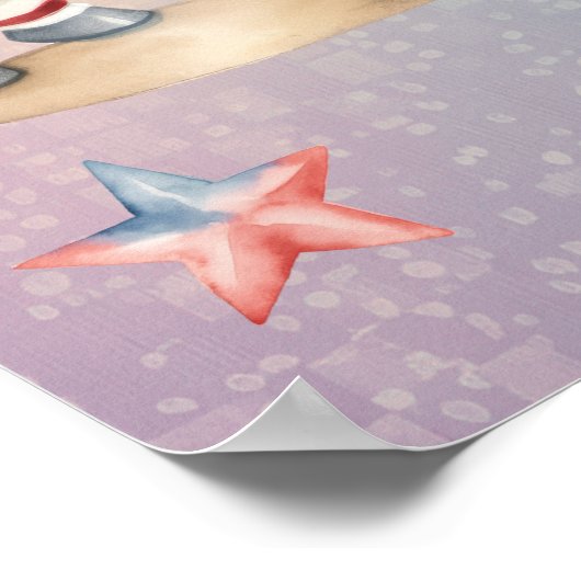 Rainbow Pastel Animals 4th Birthday Party Welkom Poster (Hoek)