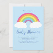 Rainbow Pastel Baby shower Clouds Genderneutraal Kaart (Voorkant)
