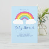 Rainbow Pastel Baby shower Clouds Genderneutraal Kaart (Staand voorkant)