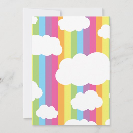 Rainbow Pastel Baby shower Clouds Genderneutraal Kaart (Achterkant)