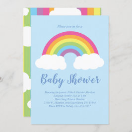 Rainbow Pastel Baby shower Clouds Genderneutraal Kaart