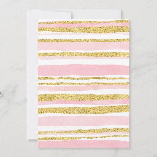 Rainbow pastel baby shower Uitnodigingskaart meisj Kaart (Achterkant)