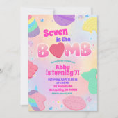 Rainbow Pastel Bath Bomb Birthday Invitation Kaart (Voorkant)