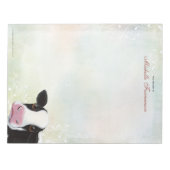 Rainbow Pastel Black & White Koe Groot Notitieblok (Voorkant)