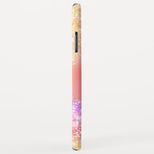 Rainbow Pastel Bling Luxe Glitter Monogram Case-Mate iPhone Case (Achterkant/rechts)