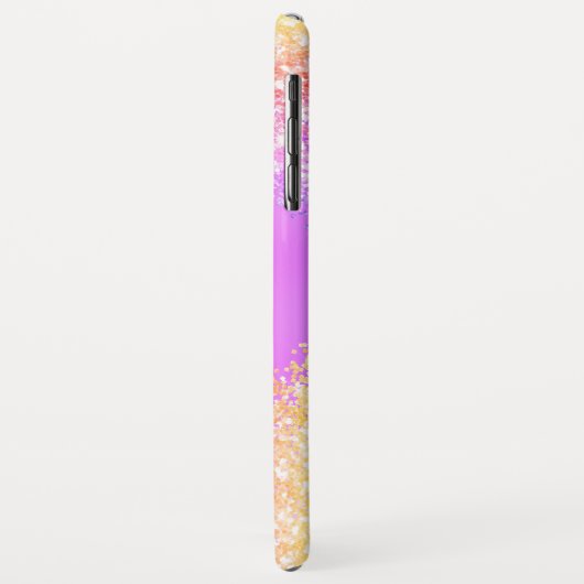 Rainbow Pastel Bling Luxe Glitter Monogram Case-Mate iPhone Case (Achterkant/links)